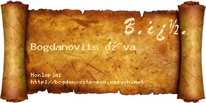 Bogdanovits Éva névjegykártya