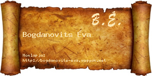 Bogdanovits Éva névjegykártya